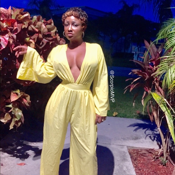 Pants - 🛍Last1 ! Canary Yellow Jumpsuit #boutiqueboss